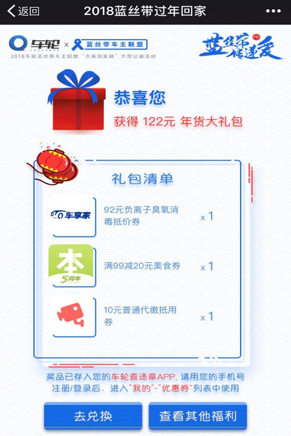 车享家助力"第四届蓝丝带回家过年"活动