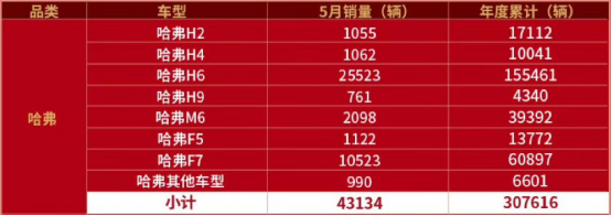 5月销量传捷报 纵使大潮起伏 哈弗依旧连下72城