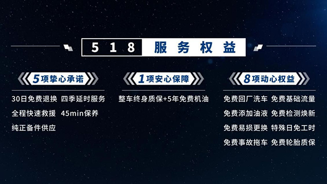 奔腾T99为用户提供了全品牌的“518”权益