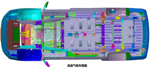 瑞风M4 CNG 底盘气瓶分布图
