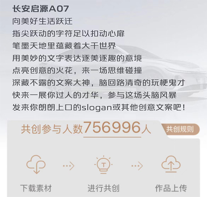 一个月卷粉超75万人 长安启源A07·创未来活动 一个月卷粉超75万人 长安启源A07·创未来活动