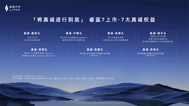 605KM续航 激光雷达 睿蓝7正式上市 605KM续航 激光雷达 睿蓝7正式上市
