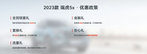 2023款瑞虎5x优惠政策