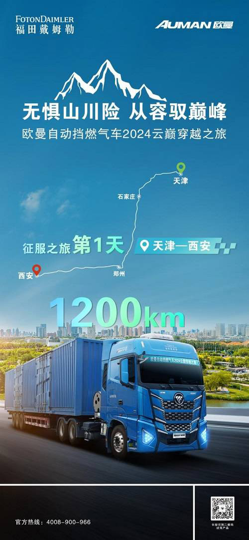 欧曼自动挡燃气车“云巅穿越之旅”首日畅行两千里 百公里气耗25kg