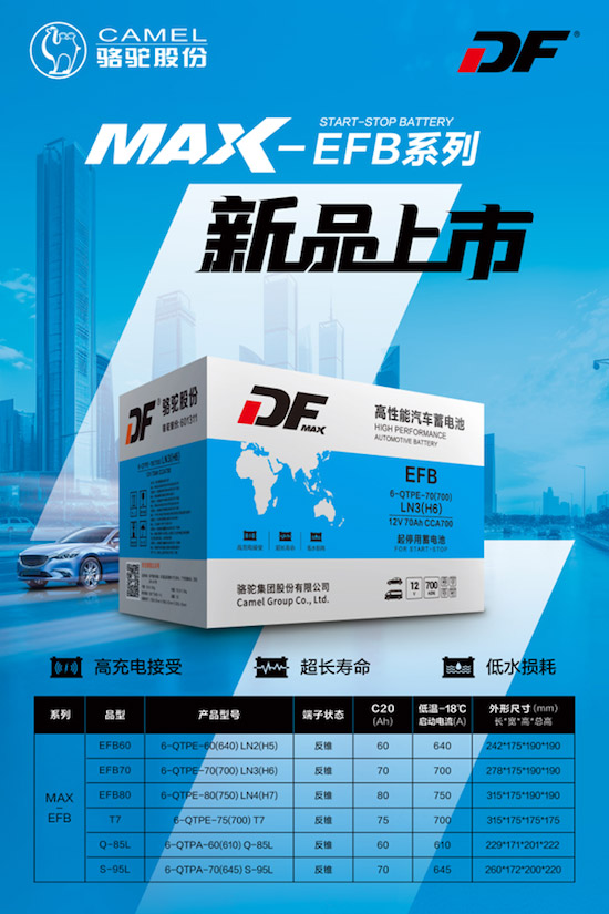 DF蓄电池MAX-EFB新品惊艳亮相